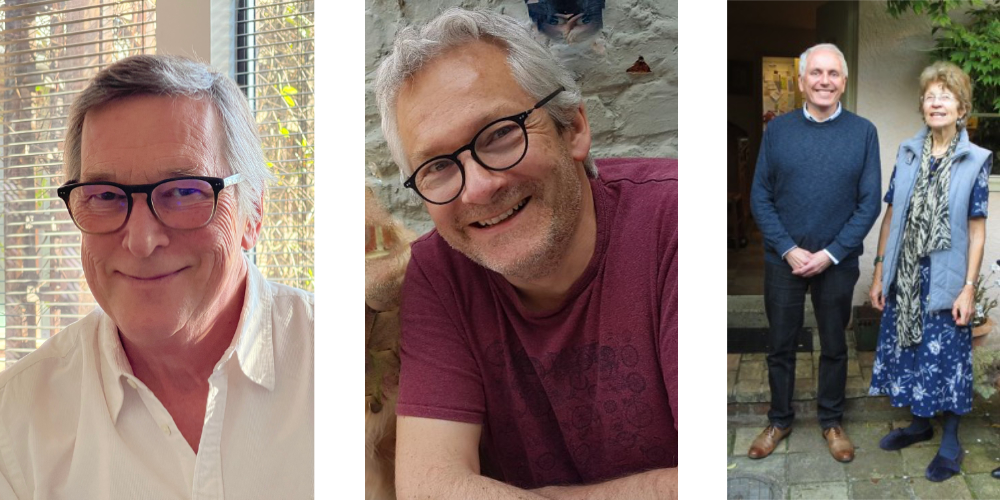 John Davies, Derek Allen and Peter Wallis and Sally Festing